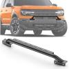 Nilight Windshield Frame Cover Light Bracket for 2021 2022 2023 2024 2025 2026 New Ford Bronco 2/4 Door Accessories Roof Sun Visor Cowl Body Armor with 4 x LED Lights Black(Grille Guard w/ Light Bracket)