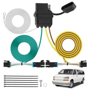 Nilight 4 Pin Trailer Wiring Harness 55359 Vehicle Side Custom for 1998 1999 2000 2001 2002 2003 2004 Chevrolet S10 GMC Sonoma Isuzu Hombre Light Simple Fit Tow Hitch(Chevy Express/GMC Savana 2003-2024)