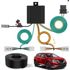 Nilight 4 Pin Trailer Wiring Harness 55441 Custom for 2005 2006 2007 2008 2009 2010 2011 2012 2013 14 15 16 17 18 19 20 21 22 23 24 Nissan Frontier Xterra Pathfinder Suzuki Equator(2015-2024 Nissan Murano)