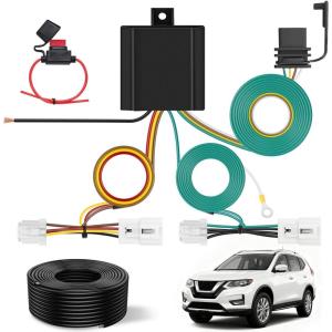 Nilight 4 Pin Trailer Wiring Harness 55441 Custom for 2005 2006 2007 2008 2009 2010 2011 2012 2013 14 15 16 17 18 19 20 21 22 23 24 Nissan Frontier Xterra Pathfinder Suzuki Equator(Nissan Rogue 2008-2020/Infiniti 2007-2013)