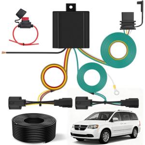 Nilight 4 Pin Trailer Wiring Harness Kit 56009 Vehicle Standard 4 Way Connector Custom for 2007 2008 2009 2010 2011 2012 2013 Jeep Grand Cherokee Simple Fit Tow Hitch Harness(2011-2020 Dodge Grand Caravan)