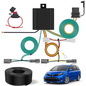 Nilight 4 Pin Trailer Wiring Harness Kit 56217 Compatible with Lexus RX350 RX350L 2008 2009 2010 2011 2012 2013 2014 2015 2016 2017 2018 2019 2020 2021 Toyota Highlander Simple Fit Tow Hitch(Toyota Sienna 2011-2020)