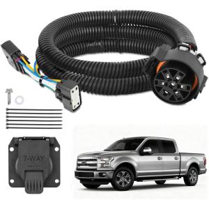 Nilight 7 Pin Trailer Wiring Harness Kit 56413 Vehicle Standard 7 Way Connector Custom for 2015 2016 2017 2018 2019 2020 Ford F-150 Simple Fit Tow Hitch Harness(Ford F-150 2015-2020)