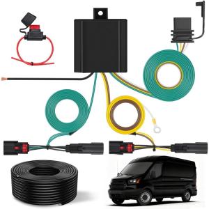 Nilight 7 Pin Trailer Wiring Harness Kit 56413 Vehicle Standard 7 Way Connector Custom for 2015 2016 2017 2018 2019 2020 Ford F-150 Simple Fit Tow Hitch Harness(Ford Transit 2015-2024)