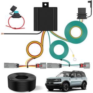 Nilight 7 Pin Trailer Wiring Harness Kit 56413 Vehicle Standard 7 Way Connector Custom for 2015 2016 2017 2018 2019 2020 Ford F-150 Simple Fit Tow Hitch Harness(Ford Bronco Sport 2021-2024)