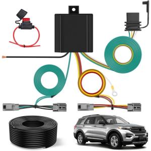 Nilight 7 Pin Trailer Wiring Harness Kit 56413 Vehicle Standard 7 Way Connector Custom for 2015 2016 2017 2018 2019 2020 Ford F-150 Simple Fit Tow Hitch Harness(Ford Explorer 2020-2024/Taurus 2010-2019)