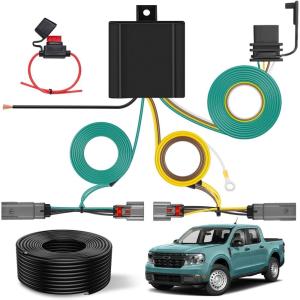 Nilight 7 Pin Trailer Wiring Harness Kit 56413 Vehicle Standard 7 Way Connector Custom for 2015 2016 2017 2018 2019 2020 Ford F-150 Simple Fit Tow Hitch Harness(Ford Maverick 2022-2024)