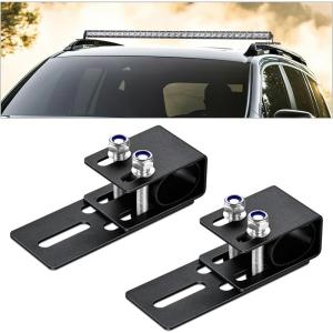 Nilight LED Light Bar Bracket Non-Slip Light Clip Mounting Brackets for SUV, Off-Road, Vehicles with Luggage Racks Black