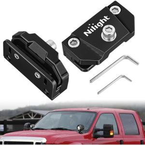 Nilight LED Light Bar Mounting Bracket 2PCS Universal Adjustable Pillar Hood Work Lamp Mount Clamp Holder for Off-Road Truck SUV, Black-2(Black)