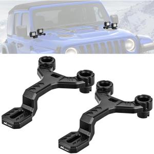Nilight Light Mounting Bracket Hood Cowl Mount Brackets for Front A-Pillar Auxiliary Offroad LED Work Pods Lights on Jeep Wrangler JL JLU Gladiator JT 2018 2019 2020 2021 2022 2023 2024 2025, Red(Dual A-Pillar JL/JLU JT)