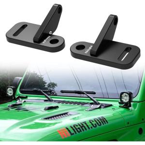 Nilight Light Mounting Bracket Hood Cowl Mount Brackets for Front A-Pillar Auxiliary Offroad LED Work Pods Lights on Jeep Wrangler JL JLU Gladiator JT 2018 2019 2020 2021 2022 2023 2024 2025, Red(Black for JL JLU JT 2018-2025)
