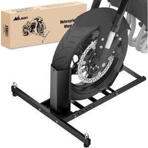 Nilight Motorcycle Wheel Chock 1800 lbs Capacity Wheel Cradle Holder Heavy-Duty Standard Steel Motorcycle Front Wheel Stand with 3 Adjustable Holes for 15″-21″ Off-Road Motorcycles Black(Motorcycle Front Wheel Stand 15″-22″)