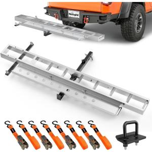 Nilight Motorcycle Wheel Chock 1800 lbs Capacity Wheel Cradle Holder Heavy-Duty Standard Steel Motorcycle Front Wheel Stand with 3 Adjustable Holes for 15″-21″ Off-Road Motorcycles Black(Motorcycle Hitch Carrier Aluminum 400 LBS)