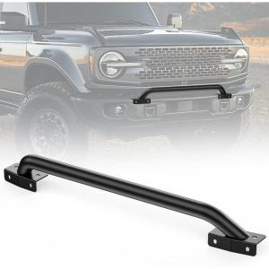 Nilight Windshield Frame Cover Light Bracket for 2021 2022 2023 2024 2025 2026 New Ford Bronco 2/4 Door Accessories Roof Sun Visor Cowl Body Armor with 4 x LED Lights Black(Grille Guard)