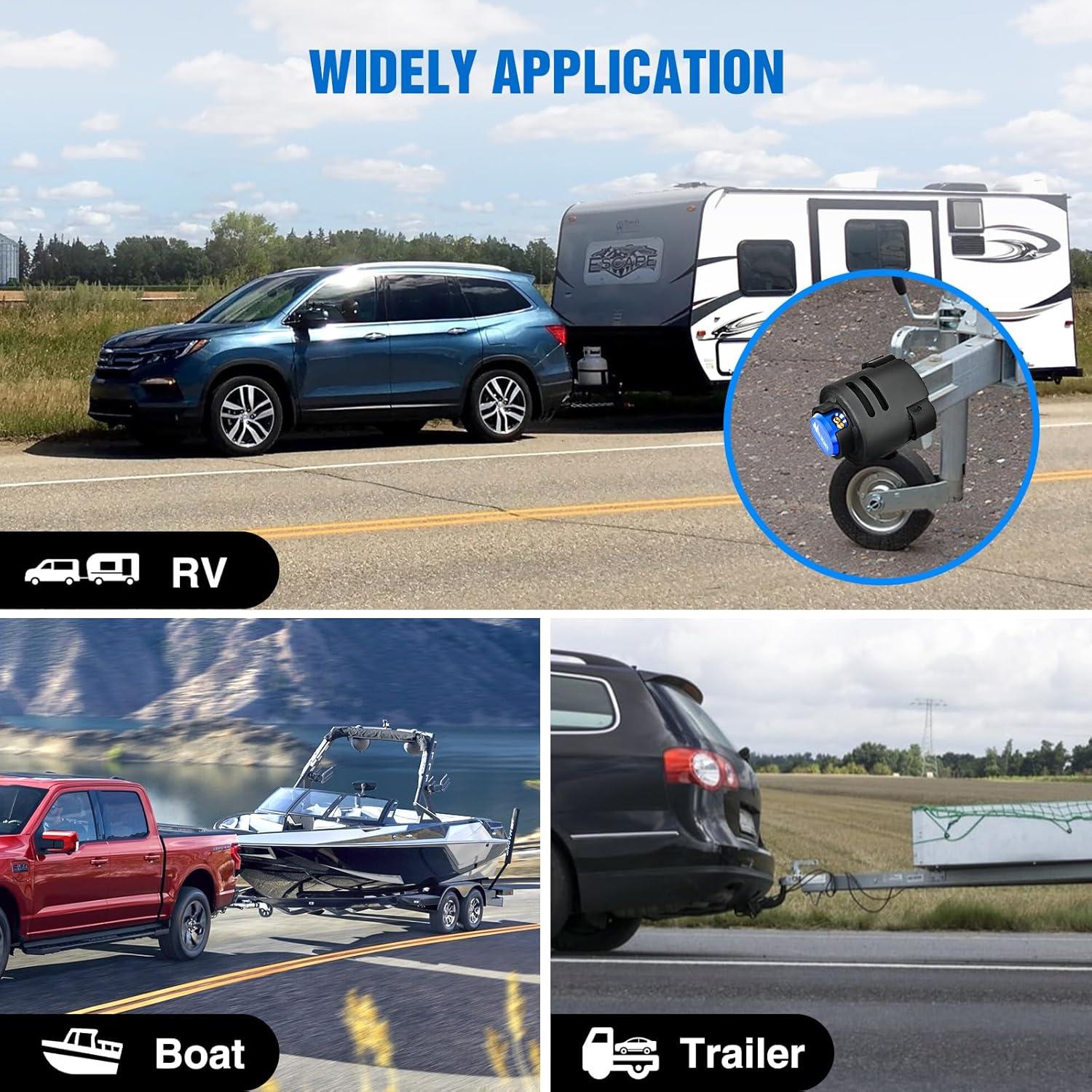 image:imageNilight 2516 Trailer Lock Heavy Duty AntiTheft Trailer Hitch Locks Fit for 2 516 Inch Ball Coupler Safety Chains Trailer Tongue Lock Set with Key PryResistant Brass Core for Trailer Boat RV
