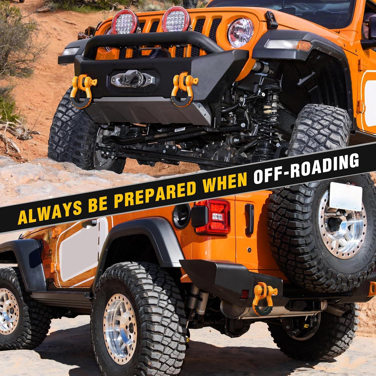 image:imageNilight Heavy Duty Mega DRing Shackles2 Pack w 78 Screw Pin amp isolators 68000 lb Break Strength17000 lb WLL Forged Steel OffRoad Recovery Shackles for Tow Strap amp Winch Gear WhiteCyber Orange 34 2 Pack
