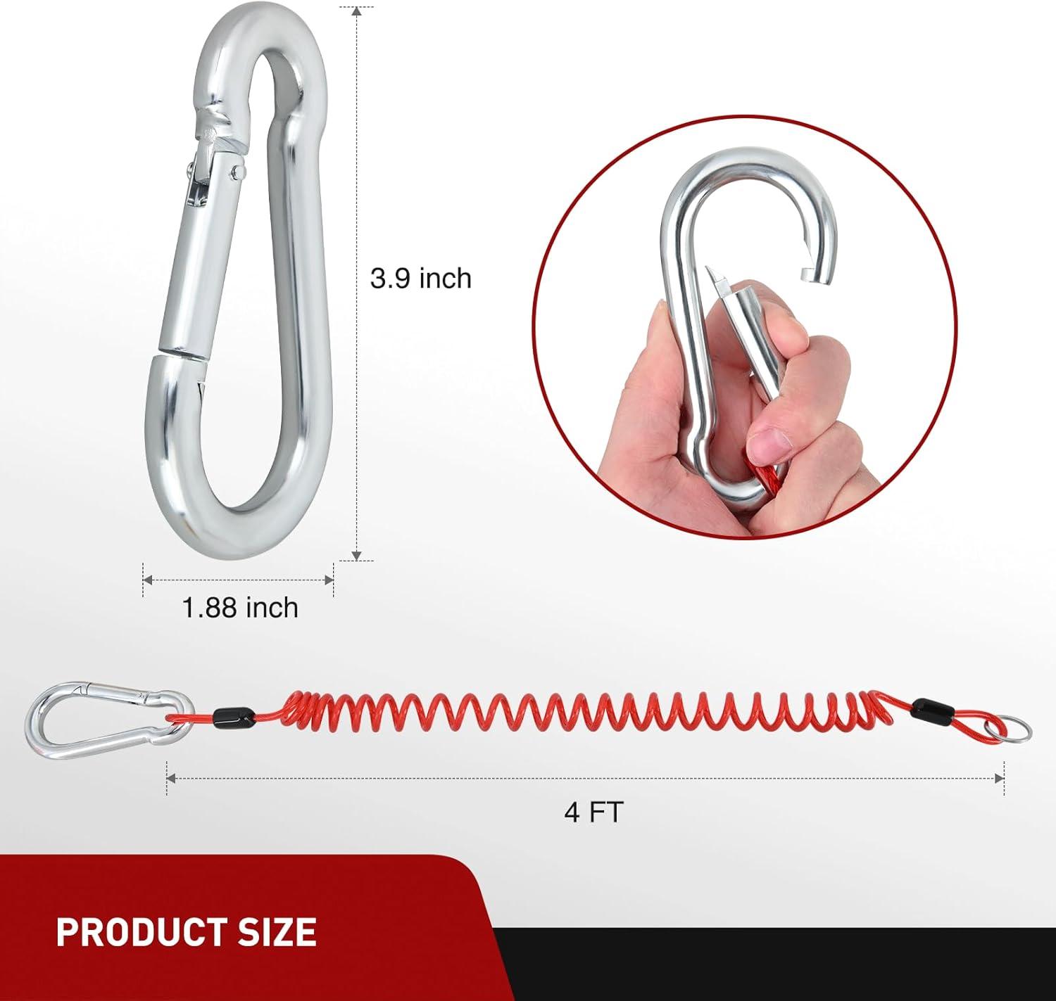 image:imageNilight Trailer Breakaway Switch with 4FT Heavy Duty Stainless Steel Spring Coiled Electric Break Cable Wire with Pull Pin Fit for RV Vehicle Truck Towing Hitch Camper Boat4FT