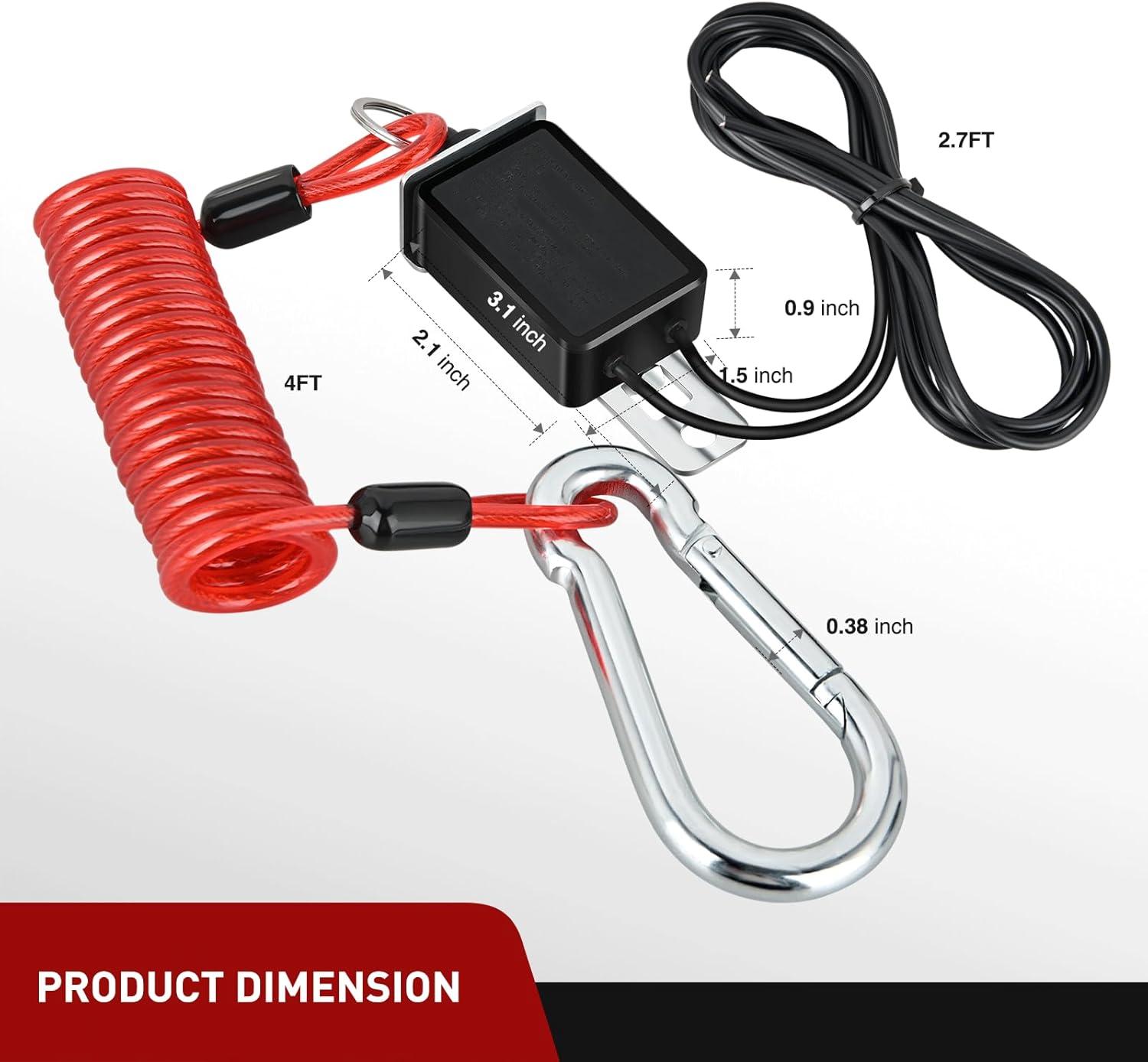 image:imageNilight Trailer Breakaway Switch with 4FT Heavy Duty Stainless Steel Spring Coiled Electric Break Cable Wire with Pull Pin Fit for RV Vehicle Truck Towing Hitch Camper Boat4FT wSwitch