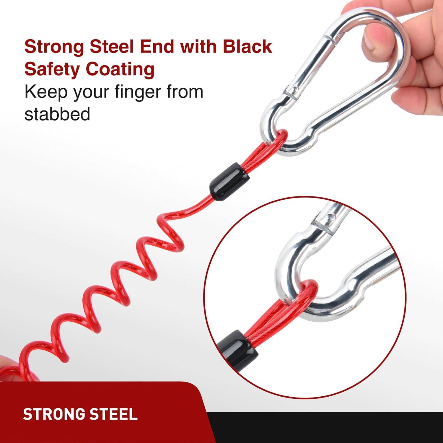 image:imageNilight Trailer Breakaway Switch with 4FT Heavy Duty Stainless Steel Spring Coiled Electric Break Cable Wire with Pull Pin Fit for RV Vehicle Truck Towing Hitch Camper Boat6FT