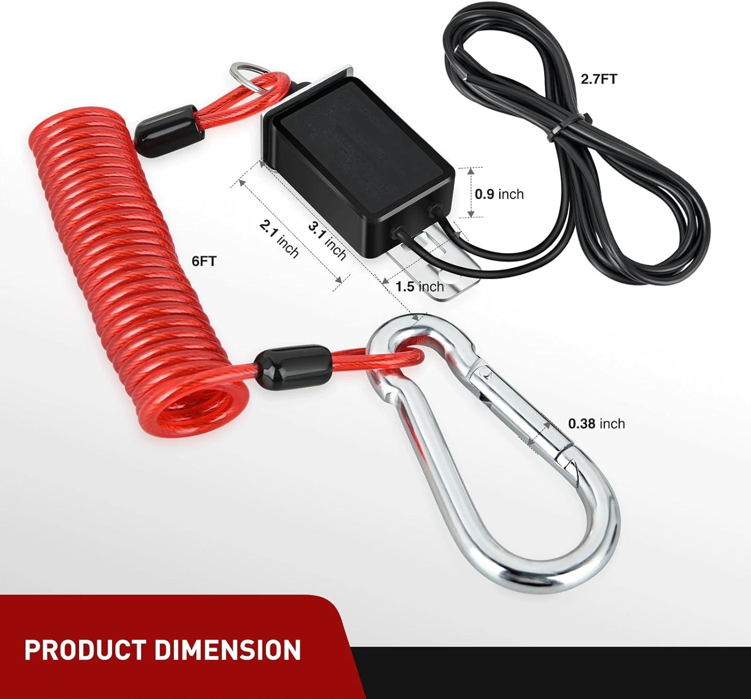 image:imageNilight Trailer Breakaway Switch with 4FT Heavy Duty Stainless Steel Spring Coiled Electric Break Cable Wire with Pull Pin Fit for RV Vehicle Truck Towing Hitch Camper Boat6FT wSwitch
