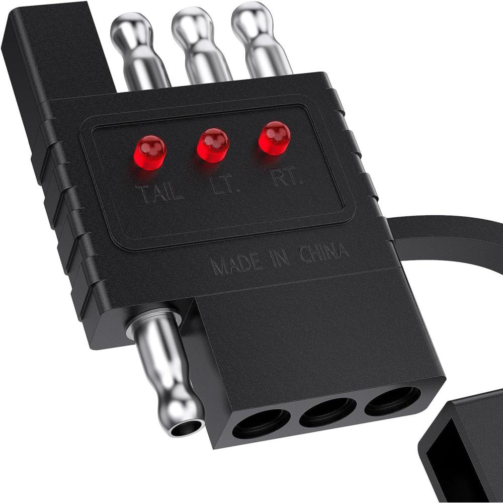 image:imageNilight 4 Way Flat Trailer Wiring Circuit Tester Male Female Double End Wire 4 Pin Test with LED Light Indicator for Turn Signal Tail Lights Trouble Shooting