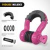 Nilight Heavy Duty Mega D-Ring Shackles(2 Pack) w/ 7/8″ Screw Pin & isolators, 68,000 lb Break Strength(17,000 lb WLL), Forged Steel Off-Road Recovery Shackles for Tow Strap & Winch Gear, White(Magenta 3/4″ 2 Pack)