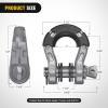 Nilight Heavy Duty Mega D-Ring Shackles(2 Pack) w/ 7/8″ Screw Pin & isolators, 68,000 lb Break Strength(17,000 lb WLL), Forged Steel Off-Road Recovery Shackles for Tow Strap & Winch Gear, White(Silver Gray-31 Ton Mega)