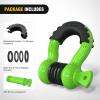 Nilight Heavy Duty Mega D-Ring Shackles(2 Pack) w/ 7/8″ Screw Pin & isolators, 68,000 lb Break Strength(17,000 lb WLL), Forged Steel Off-Road Recovery Shackles for Tow Strap & Winch Gear, White(Green 3/4″ 2 Pack)