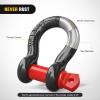 Nilight Heavy Duty Mega D-Ring Shackles(2 Pack) w/ 7/8″ Screw Pin & isolators, 68,000 lb Break Strength(17,000 lb WLL), Forged Steel Off-Road Recovery Shackles for Tow Strap & Winch Gear, White(Black Red 5/8″ 4 Pack)