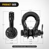Nilight Heavy Duty Mega D-Ring Shackles(2 Pack) w/ 7/8″ Screw Pin & isolators, 68,000 lb Break Strength(17,000 lb WLL), Forged Steel Off-Road Recovery Shackles for Tow Strap & Winch Gear, White(Black 3/4″ w/Towing Pulley 2 Pack)