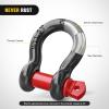 Nilight Heavy Duty Mega D-Ring Shackles(2 Pack) w/ 7/8″ Screw Pin & isolators, 68,000 lb Break Strength(17,000 lb WLL), Forged Steel Off-Road Recovery Shackles for Tow Strap & Winch Gear, White(Black Red 1/2″ 4 Pack)