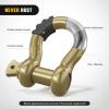 Nilight Heavy Duty Mega D-Ring Shackles(2 Pack) w/ 7/8″ Screw Pin & isolators, 68,000 lb Break Strength(17,000 lb WLL), Forged Steel Off-Road Recovery Shackles for Tow Strap & Winch Gear, White(Gold 3/4″ 2 Pack)
