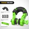 Nilight Heavy Duty Mega D-Ring Shackles(2 Pack) w/ 7/8″ Screw Pin & isolators, 68,000 lb Break Strength(17,000 lb WLL), Forged Steel Off-Road Recovery Shackles for Tow Strap & Winch Gear, White(Green 3/4″ 31 Ton 2 Pack)
