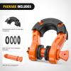 Nilight Heavy Duty Mega D-Ring Shackles(2 Pack) w/ 7/8″ Screw Pin & isolators, 68,000 lb Break Strength(17,000 lb WLL), Forged Steel Off-Road Recovery Shackles for Tow Strap & Winch Gear, White(Orange 3/4″ 31 Ton 2 Pack)