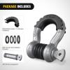 Nilight Heavy Duty Mega D-Ring Shackles(2 Pack) w/ 7/8″ Screw Pin & isolators, 68,000 lb Break Strength(17,000 lb WLL), Forged Steel Off-Road Recovery Shackles for Tow Strap & Winch Gear, White(Gray 3/4″ 2 Pack)