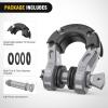 Nilight Heavy Duty Mega D-Ring Shackles(2 Pack) w/ 7/8″ Screw Pin & isolators, 68,000 lb Break Strength(17,000 lb WLL), Forged Steel Off-Road Recovery Shackles for Tow Strap & Winch Gear, White(Silver Gray-31 Ton Mega)