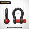 Nilight Heavy Duty Mega D-Ring Shackles(2 Pack) w/ 7/8″ Screw Pin & isolators, 68,000 lb Break Strength(17,000 lb WLL), Forged Steel Off-Road Recovery Shackles for Tow Strap & Winch Gear, White(Black Red 5/8″ 2 Pack)