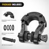Nilight Heavy Duty Mega D-Ring Shackles(2 Pack) w/ 7/8″ Screw Pin & isolators, 68,000 lb Break Strength(17,000 lb WLL), Forged Steel Off-Road Recovery Shackles for Tow Strap & Winch Gear, White(Black 3/4″ 31 Ton 2 Pack)