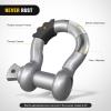Nilight Heavy Duty Mega D-Ring Shackles(2 Pack) w/ 7/8″ Screw Pin & isolators, 68,000 lb Break Strength(17,000 lb WLL), Forged Steel Off-Road Recovery Shackles for Tow Strap & Winch Gear, White(Gray 3/4″ 2 Pack)
