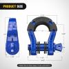 Nilight Heavy Duty Mega D-Ring Shackles(2 Pack) w/ 7/8″ Screw Pin & isolators, 68,000 lb Break Strength(17,000 lb WLL), Forged Steel Off-Road Recovery Shackles for Tow Strap & Winch Gear, White(Blue 3/4″ 31 Ton 2 Pack)