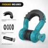 Nilight Heavy Duty Mega D-Ring Shackles(2 Pack) w/ 7/8″ Screw Pin & isolators, 68,000 lb Break Strength(17,000 lb WLL), Forged Steel Off-Road Recovery Shackles for Tow Strap & Winch Gear, White(Teal 3/4″ 2 Pack)