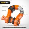 Nilight Heavy Duty Mega D-Ring Shackles(2 Pack) w/ 7/8″ Screw Pin & isolators, 68,000 lb Break Strength(17,000 lb WLL), Forged Steel Off-Road Recovery Shackles for Tow Strap & Winch Gear, White(Orange 3/4″ 31 Ton 2 Pack)