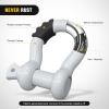 Nilight Heavy Duty Mega D-Ring Shackles(2 Pack) w/ 7/8″ Screw Pin & isolators, 68,000 lb Break Strength(17,000 lb WLL), Forged Steel Off-Road Recovery Shackles for Tow Strap & Winch Gear, White(White 3/4″ 2 Pack)