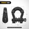 Nilight Heavy Duty Mega D-Ring Shackles(2 Pack) w/ 7/8″ Screw Pin & isolators, 68,000 lb Break Strength(17,000 lb WLL), Forged Steel Off-Road Recovery Shackles for Tow Strap & Winch Gear, White(Black 3/4″ 31 Ton 2 Pack)