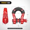 Nilight Heavy Duty Mega D-Ring Shackles(2 Pack) w/ 7/8″ Screw Pin & isolators, 68,000 lb Break Strength(17,000 lb WLL), Forged Steel Off-Road Recovery Shackles for Tow Strap & Winch Gear, White(Red 3/4″ 31 Ton 2 Pack)