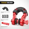 Nilight Heavy Duty Mega D-Ring Shackles(2 Pack) w/ 7/8″ Screw Pin & isolators, 68,000 lb Break Strength(17,000 lb WLL), Forged Steel Off-Road Recovery Shackles for Tow Strap & Winch Gear, White(Red 3/4″ 31 Ton 2 Pack)
