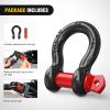 Nilight Heavy Duty Mega D-Ring Shackles(2 Pack) w/ 7/8″ Screw Pin & isolators, 68,000 lb Break Strength(17,000 lb WLL), Forged Steel Off-Road Recovery Shackles for Tow Strap & Winch Gear, White(Black Red 1/2″ 4 Pack)