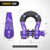 Nilight Heavy Duty Mega D-Ring Shackles(2 Pack) w/ 7/8″ Screw Pin & isolators, 68,000 lb Break Strength(17,000 lb WLL), Forged Steel Off-Road Recovery Shackles for Tow Strap & Winch Gear, White(Purple-31 Ton Mega)