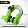 Nilight Heavy Duty Mega D-Ring Shackles(2 Pack) w/ 7/8″ Screw Pin & isolators, 68,000 lb Break Strength(17,000 lb WLL), Forged Steel Off-Road Recovery Shackles for Tow Strap & Winch Gear, White(Green 3/4″ 31 Ton 2 Pack)