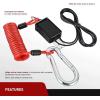 Nilight Trailer Breakaway Switch with 4FT Heavy Duty Stainless Steel Spring Coiled Electric Break Cable Wire with Pull Pin Fit for RV Vehicle Truck Towing Hitch Camper Boat(4FT w/Switch)